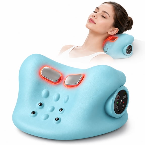 INSMART Neck Massager Pillow, 3-in-1 Pulse/Vibration/Heat for Home Office Use