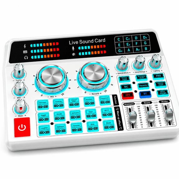INSMART Audio Mixer with Voice Changer, Bluetooth Sound Board for Podcasting and Live Streaming