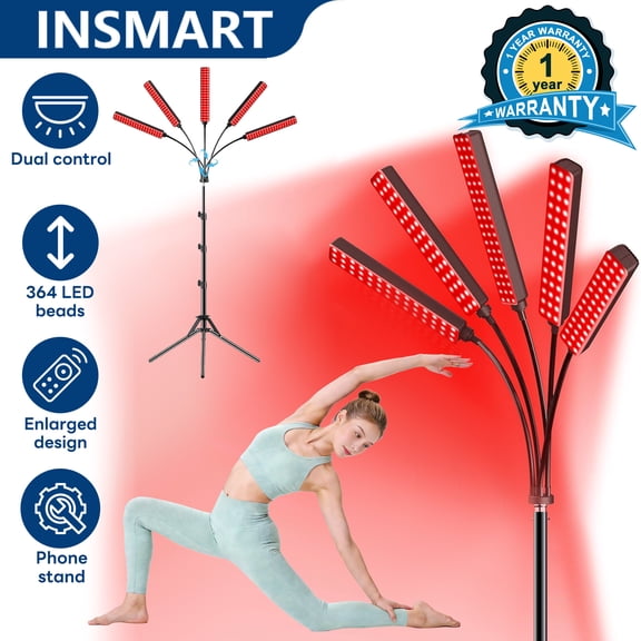 INSMART Red Light Therapy for Face and Body, 540 LEDs 660nm & 850nm, Adjustable Height 20-59 inches with Stand, Includes Remote Control