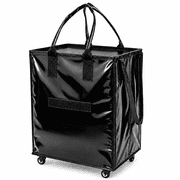 INSMART Reusable Grocery Bag on Wheels, Foldable Rolling Tote with 4 Swivel Wheels