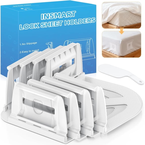 Sheet Holders - Bed Sheet Holder for Corners&Sides, Strong Elastic Sheet Straps/Grippers. Keep Sheets Firm&Tightt, No More Loose Sheets, Universal Fit and Easy Installation