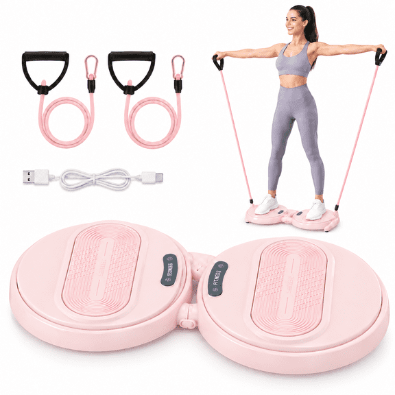 INSMART Slim Waist Twister Machine,1100 LBS,Silent Ab Toner with HD Calorie Counter,Adjustable Pull Rope,Anti-Slip Home Workout Gear for Women,Fat Loss,Pink