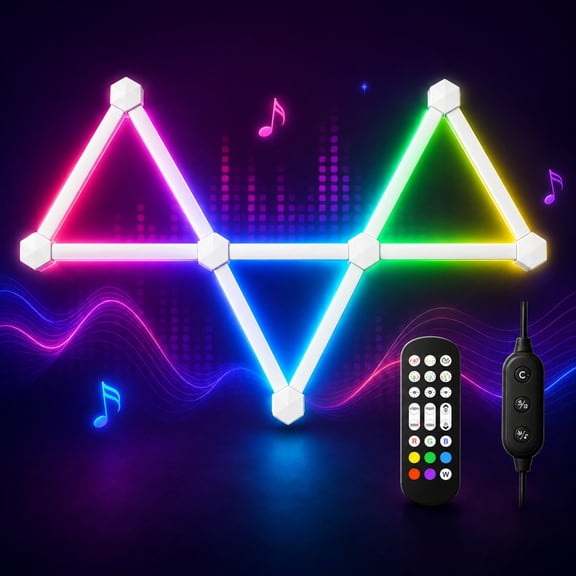 INSMART 9PCS Smart RGB LED Wall Light, Modular LED Wall Lights with App Remote Control, Music Sync, 1000+ Modes for Gaming Room Decor