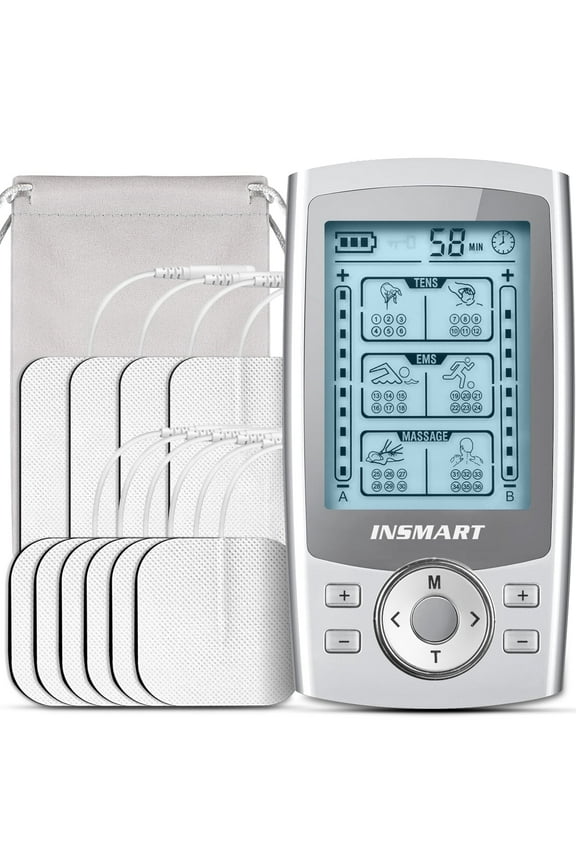TENS Unit Rechargeable Muscle Stimulator EMS Dual Channel with 10 Reusable Electrode Pads 36 Modes for Back Neck Pain Muscle Therapy Pain Management Pulse Massager (Escalate)
