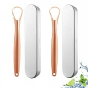 INSMART Tongue Scraper , Reduce Bad Breath, Stainless Steel Tongue Cleaners, Metal Tongue Scrapers Fresher Breath 2PCS Rose