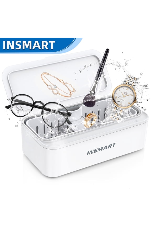 Ultrasonic Jewelry Cleaner, 15.2 oz Tank 45KHz Ultrasonic Cleaner Machine for Jewelry, Eyeglasses, Rings, Watch Strap, Dentures-Dual Cleaning Modes, 304 Stainless Steel Tank