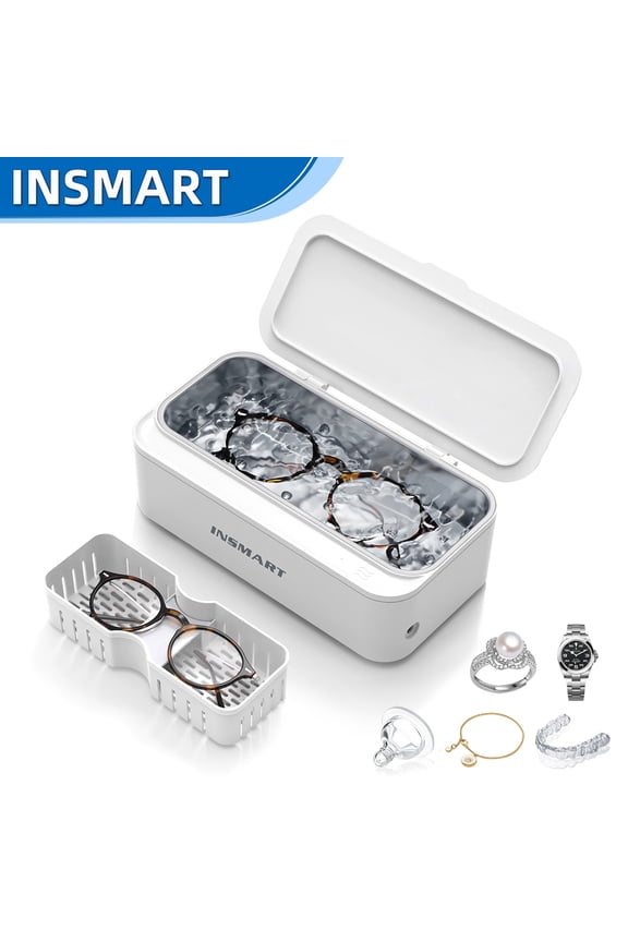 Ultrasonic Jewelry Cleaner, 45KHz Sonic Cleaner Machine , 304 Stainless Steel Tank, Dual Cleaning Modes, for Jewelry, Eyeglasses, Rings, Watch Strap, Dentures