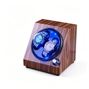 INSMART Watch Winder for Automatic Watches, Double Watch Winder with LED Design, PU Leather Rotating Watch Box, 5 Modes Quiet Motor, 2 Watch Spinner for Men and Women