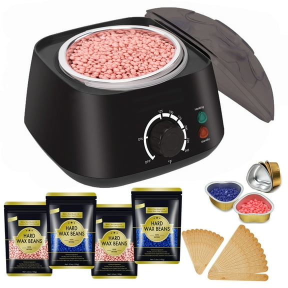 INSMART Waxing kit for Women Men, Professional Wax Warmer at Home  Wax Kit with 4 Packs 14oz Hard Wax Beads, Sensitive Skin, Eyebrows, Face, Underarms, Brazilian, Bikini, Legs