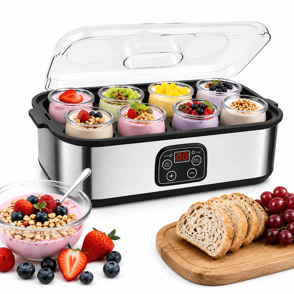 INSMART Digital Yogurt Maker, Adjustable Temp & Time Control, Automatic Home Yogurt Machine with 8 Glass Jars