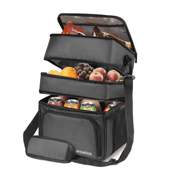 INSMEER Insulated 21 Qt Lunch Bag for Men, Leakproof with 3 Compartments, for Work, Beach, Picnic