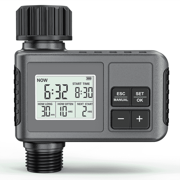 INSOMA Programmable Garden Hose Timer with Rain Delay - Automatic Sprinkler Timer for Lawns, Gardens, and Drip Irrigation Systems, Water-Saving Outdoor Faucet Timer with Large LCD Display