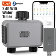 INSOMA WiFi Water Timer for Garden Hose with Plastic Inlet & Outlet, Smart Hose Timer with USB WiFi Hub, APP & Voice Control, 2-Zone Sprinkler Drip Irrigation System Controller for Yard Lawn Watering