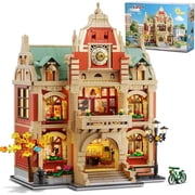 TERRAMUS University Club House Building Set with Light, 1629 Pcs City Campus Architecture Model Home Office Decor Building Blocks Kit, Creative Building Toys for Age 12+