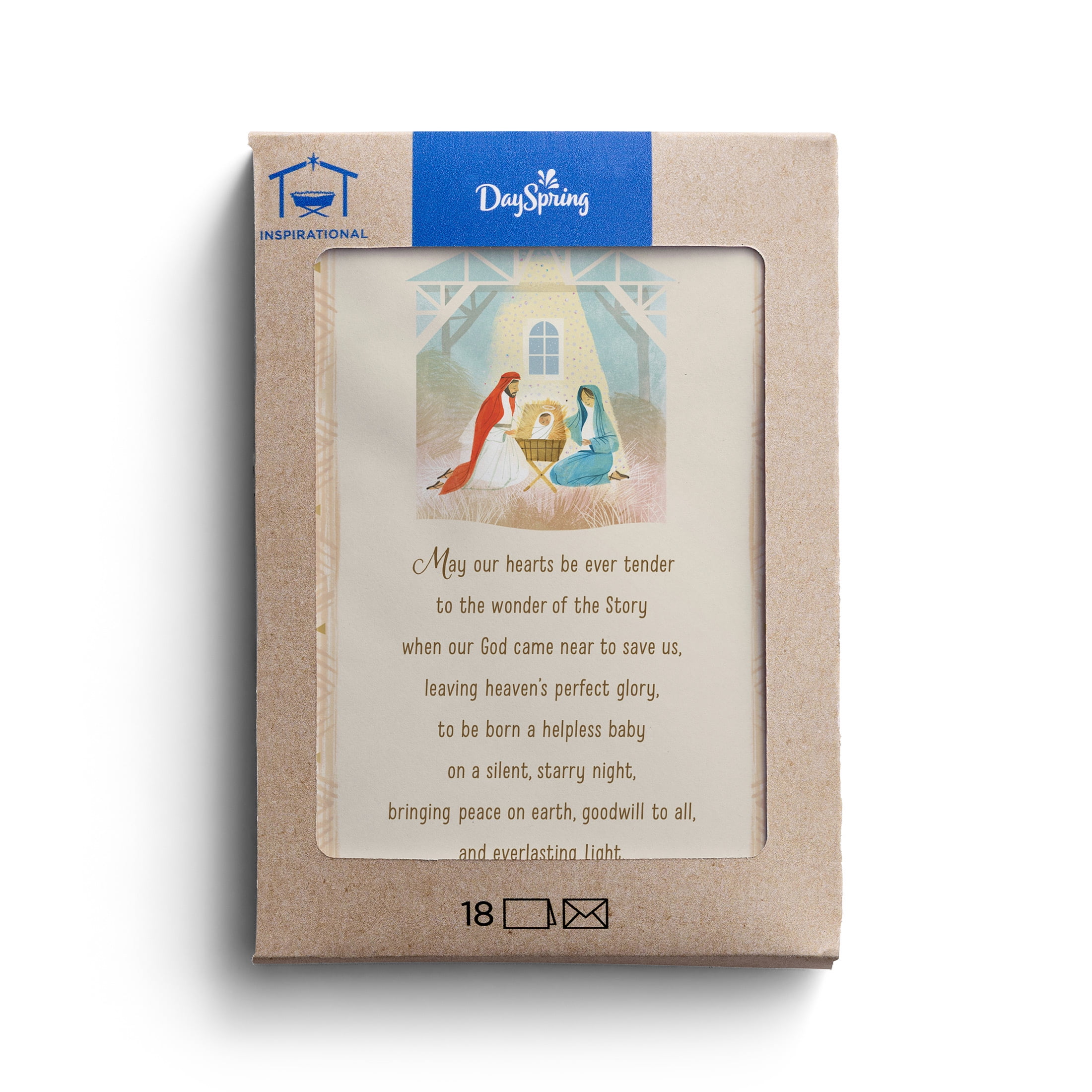 2025 DaySpring - Holy Family Star - 18 Christmas Cards in a Kraft Box, NRSV
