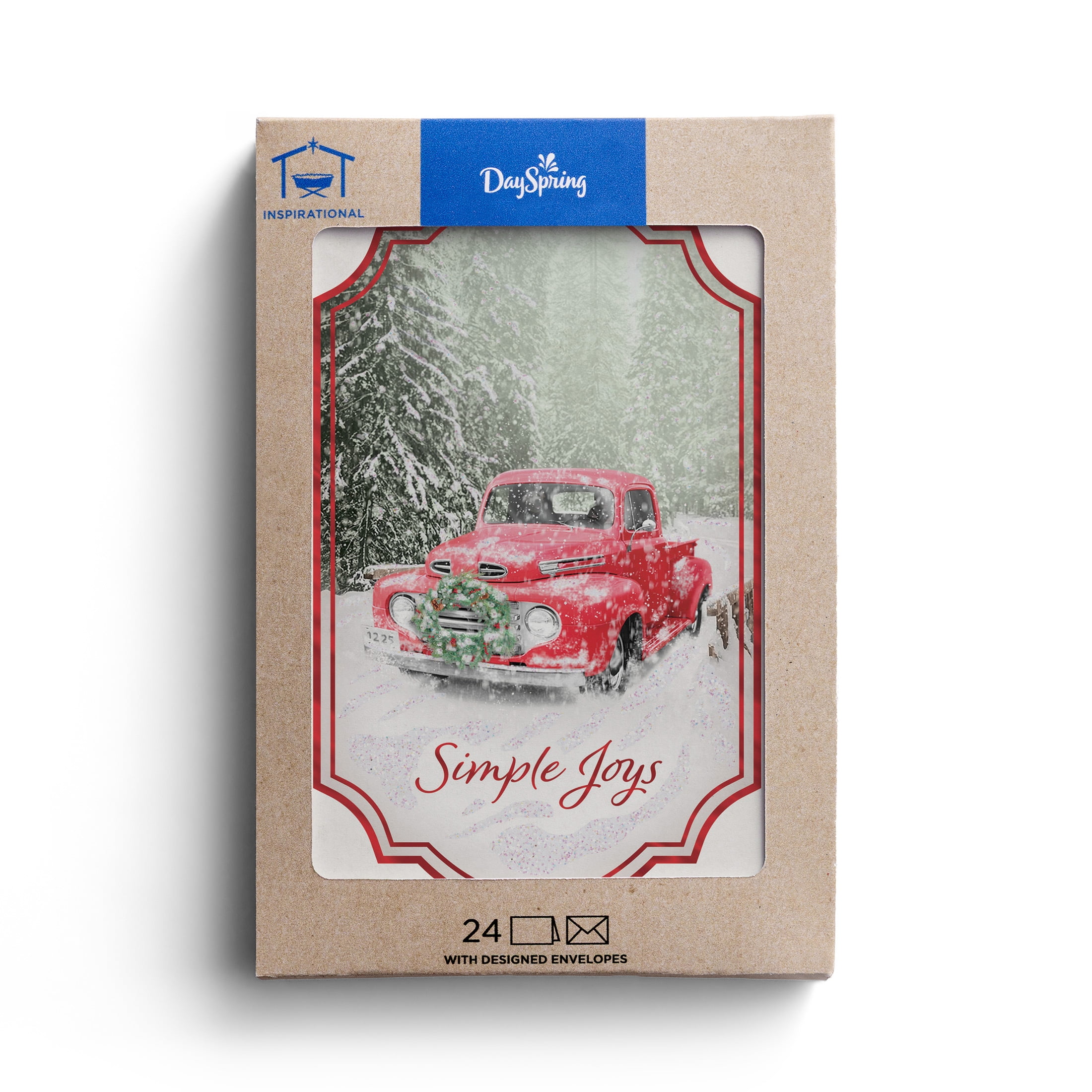 2025 DaySpring - Red Truck - 24 Christmas Cards, Boxed Cards, KJV