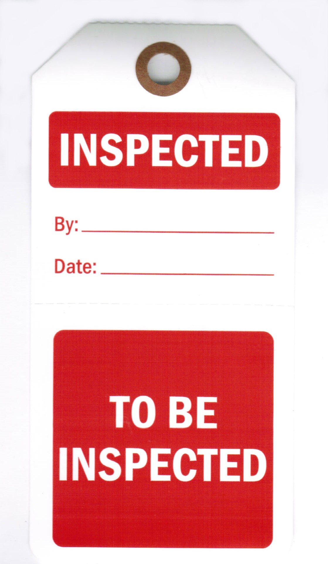 Clean Inspected Tags INSPECTED / TO BE INSPECTED (Perforated) Tag, 6-1/8