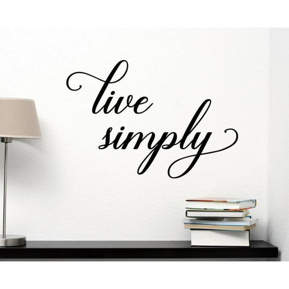 INSPIRATIONAL WALL WORDS LIVE SIMPLY VINYL LETTERS WALL STICKER DECALS FOR HOME DÉCOR, BLACK, 23X16-IN
