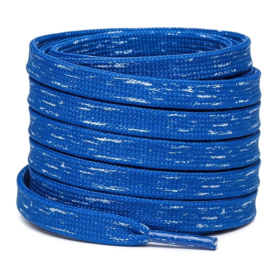 INSPIRE CHIC 1 Pair Flat Shoe Laces for Sneakers, 0.31" Tie-Dye Brush Printed Soft Shoelaces Shoestrings for Casual Hiking Shoes Blue White 120cm/47.2"