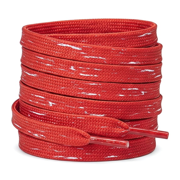 INSPIRE CHIC 1 Pair Flat Shoe Laces for Sneakers, 0.31" Tie-Dye Brush Printed Soft Shoelaces Shoestrings for Casual Hiking Shoes Red White 120cm/47.2"