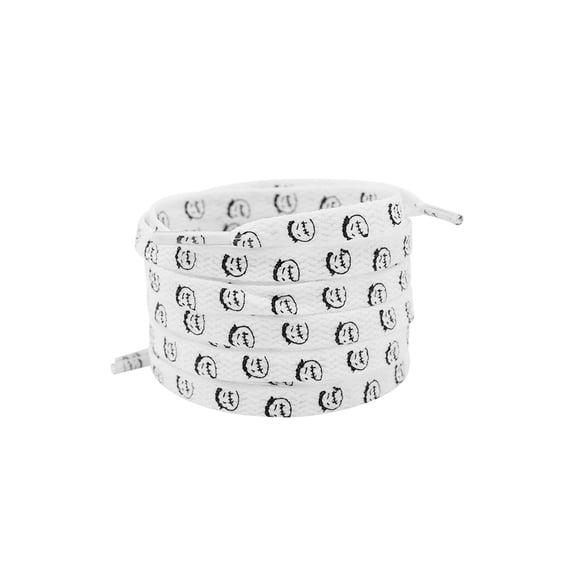 INSPIRE CHIC 1 Pair Flat Shoe Laces for Sneakers, 0.31 Cute Pattern Soft Shoelaces Shoestrings for Casual Hiking Shoes White Funny Face 160cm/63.0"