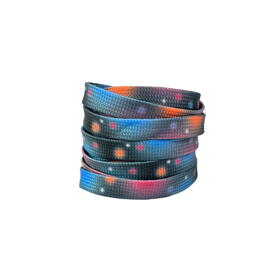 INSPIRE CHIC 1 Pair Flat Shoe Laces for Sneakers, 0.31'' Tie-Dye Dots Soft Shoelaces Shoestrings for Casual Hiking Shoes Colorful-1 140cm/55.1"