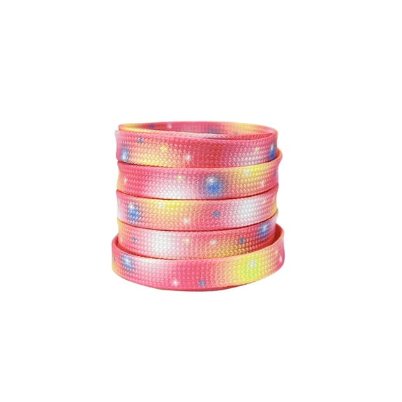 INSPIRE CHIC 1 Pair Flat Shoe Laces for Sneakers, 0.31'' Tie-Dye Dots Soft Shoelaces Shoestrings for Casual Hiking Shoes Colorful-13 140cm/55.1"