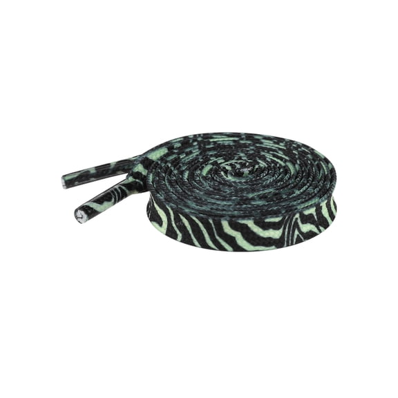 INSPIRE CHIC 1 Pair Leopard Print Flat Shoe Laces for Sneakers, 0.31'' Shoelaces Shoestrings for Casual Hiking Shoes Black Green 160cm/63.0"