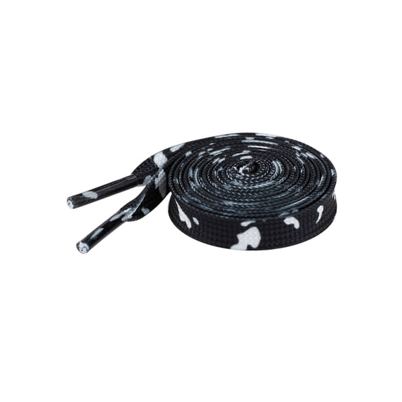 INSPIRE CHIC 1 Pair Leopard Print Flat Shoe Laces for Sneakers, 0.31'' Shoelaces for Casual Hiking Shoes Black White 160cm/63.0"