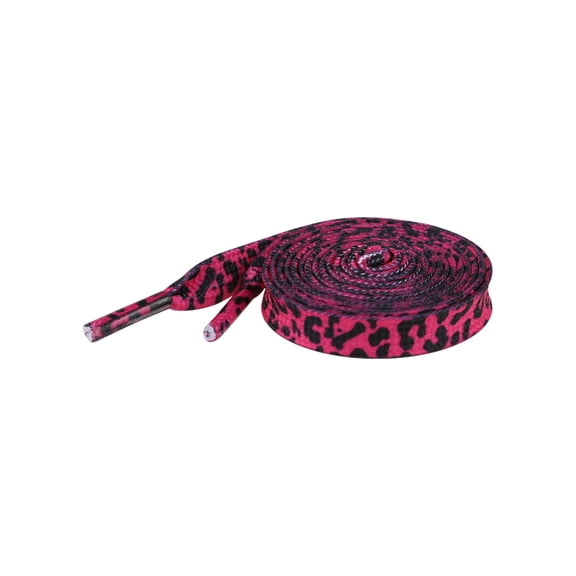 INSPIRE CHIC 1 Pair Leopard Print Flat Shoe Laces for Sneakers, 0.31'' Shoelaces Shoestrings for Casual Hiking Shoes Hot Pink 100cm/39.4"