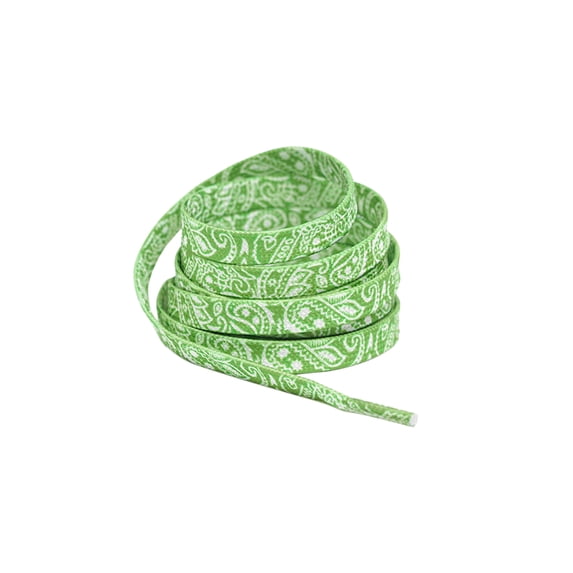 INSPIRE CHIC 1 Pair Paisley Flat Shoe Laces for Sneakers, 0.31'' Soft Shoelaces Shoestrings for Casual Hiking Shoes Grass Green 100cm/39.4"