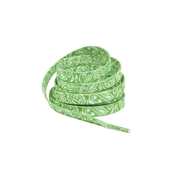 INSPIRE CHIC 1 Pair Paisley Flat Shoe Laces for Sneakers, 0.31'' Soft Shoelaces Shoestrings for Casual Hiking Shoes Grass Green 120cm/47.2"