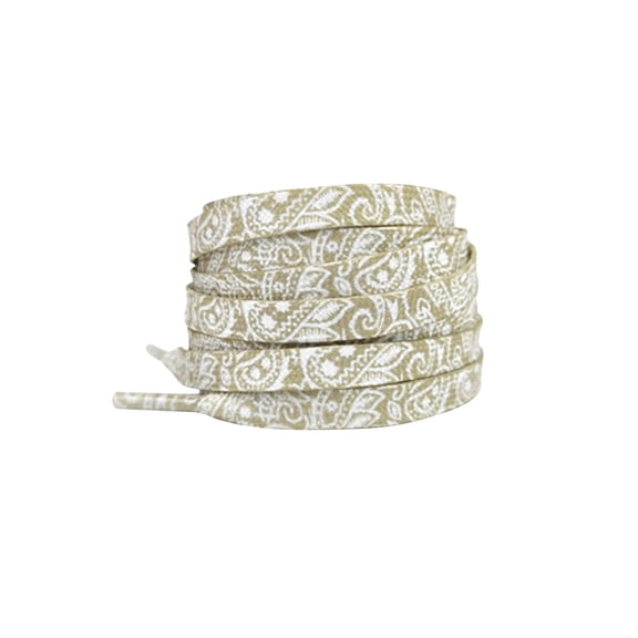 INSPIRE CHIC 1 Pair Paisley Flat Shoe Laces for Sneakers, 0.31'' Soft Shoelaces Shoestrings for Casual Hiking Shoes Khaki 120cm/47.2"