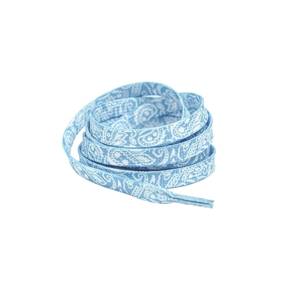 INSPIRE CHIC 1 Pair Paisley Flat Shoe Laces for Sneakers, 0.31'' Soft Shoelaces Shoestrings for Casual Hiking Shoes Light Blue 140cm/55.1"