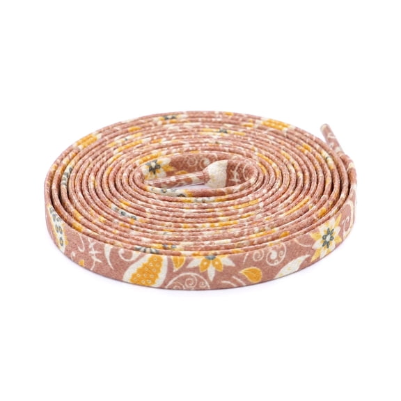 INSPIRE CHIC 1 Pair Paisley Printed Flat Shoe Laces for Sneakers, 0.31" Colourful Shoelaces Shoestrings for Casual Hiking Shoes Red Brown 120cm/47.2"