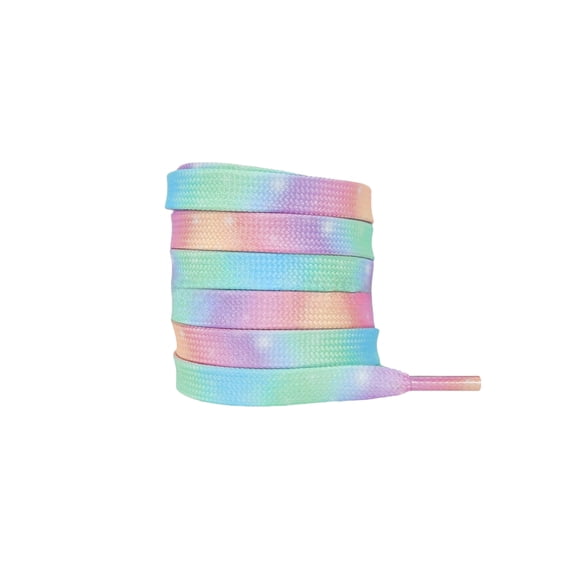 INSPIRE CHIC 1 Pair Tie-Dye Flat Shoe Laces for Sneakers, 0.31'' Soft Shoelaces Shoestrings for Casual Hiking Shoes Colorful-10 160cm/63.0"