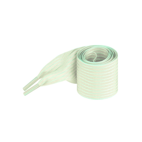 INSPIRE CHIC 1 Pair Widened 4 cm Wide Flat Ribbon Shoelaces Stripes Shoe Laces Sneakers Boots 100cm/39.4" Light Green