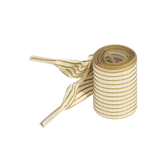 INSPIRE CHIC 1 Pair Widened 4 cm Wide Flat Ribbon Shoelaces Stripes Shoe Laces Sneakers Boots 120cm/47.2" Apricot