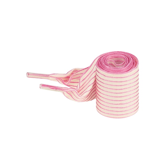 INSPIRE CHIC 1 Pair Widened 4 cm Wide Flat Ribbon Shoelaces Stripes Shoe Laces Sneakers Boots 120cm/47.2" Pink
