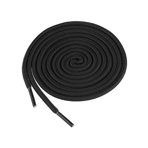 INSPIRE CHIC Outdoor Round Shoelaces Sporting Shoe Laces Shoestrings for Hiking Boots 2 Pairs Black 150cm/59.05"