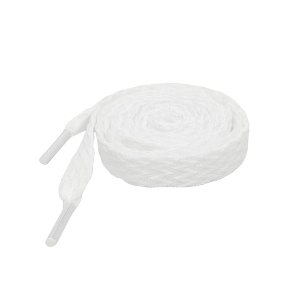 INSPIRE CHIC 2 Pairs Flat Fat Shoe Laces for Sneakers, 0.51'' Wide Soft Shoelaces Shoestrings for Casual Hiking Shoes White 100cm/39.4"