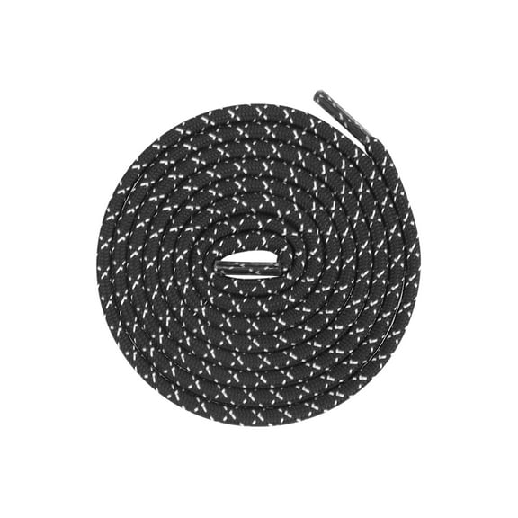 INSPIRE CHIC 2 Pairs Round Cross Shoelaces, Non-Slip Heavy Durable Outdoor Climbing Hiking Shoe Laces Shoestrings Black 120cm/47.2"