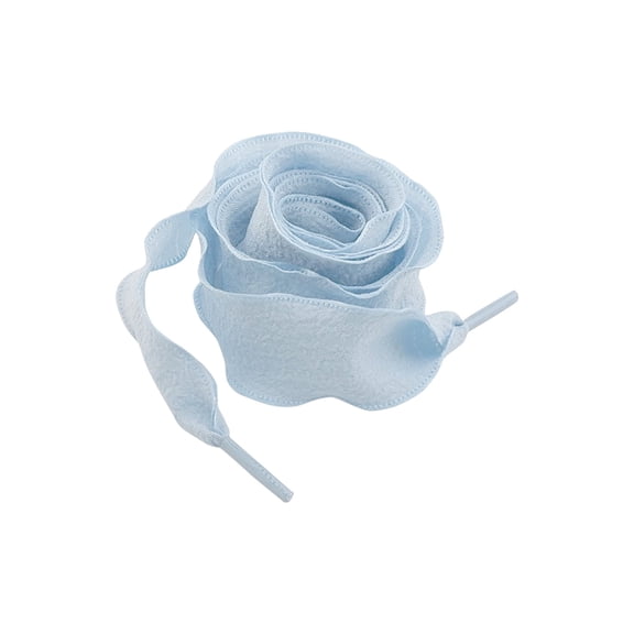 INSPIRE CHIC 2 Pairs Ruffle Shoe Laces: 2.5CM Wide Fishtail Pleated Flat Sneaker Shoestring Light Blue 80cm/31.5"