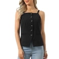 thumbnail image 1 of INSPIRE CHIC 2026 Summer Suit Vest for Women Sleeveless Button Down Square Neck Business Casual Blazer Vest Tops XL Black, 1 of 6