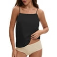 thumbnail image 1 of INSPIRE CHIC 3 Choise for Women's Square or V Neck Cami Vest Wide Strap Light Loose Fit Sleeveless Tank Camisole M Black Y3, 1 of 5