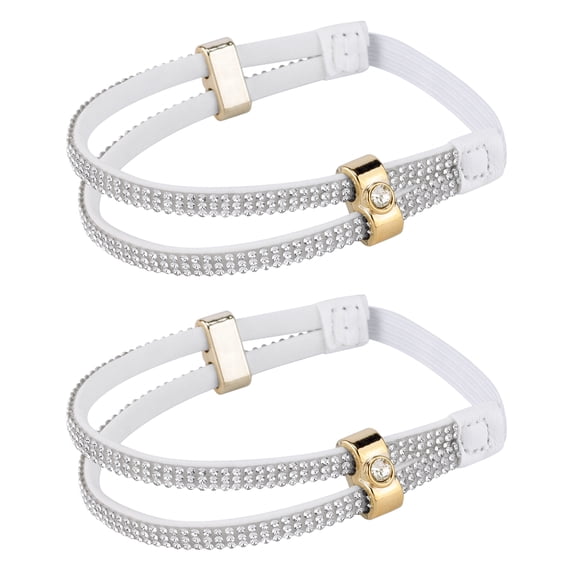 INSPIRE CHIC Adjustable Rhinestone Anti-Loosening Straps for Women's High Heels and Sandals for Everyday Wear Weddings White One Size