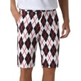 thumbnail image 1 of INSPIRE CHIC Argyle Shorts for Men's Regular Fit Flat Front Contrasting Colors Patterned Shorts 30 Black White, 1 of 5