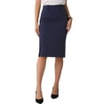thumbnail image 1 of INSPIRE CHIC Bodycon Midi Pencil Skirt for Women's High Waist Side Slit Office Work Skirts XS Deep Blue, 1 of 6