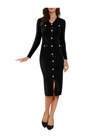 Black Midi Sweater Dress