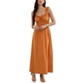 thumbnail image 1 of INSPIRE CHIC Boho Maxi Dress for Women Spaghetti Strap Square Neck A Line Flowy Smocked Dresses M Orange, 1 of 6